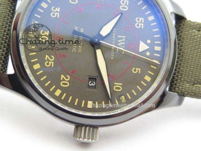 MIROTIME 0304 SunProtective MARK XVII IW324702 Real Ceramic MK Best Edition Green Dial On Green Nylon Strap A 7288